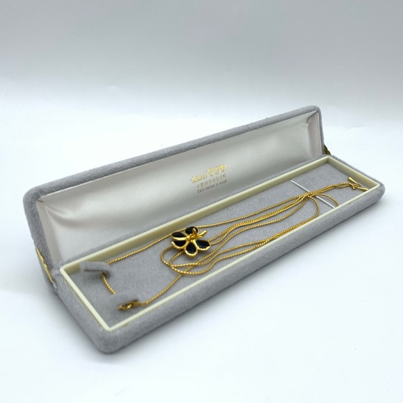 40” 1990s Floral Charm Lariat Gold Plated Long Necklace - Picture 9 of 9